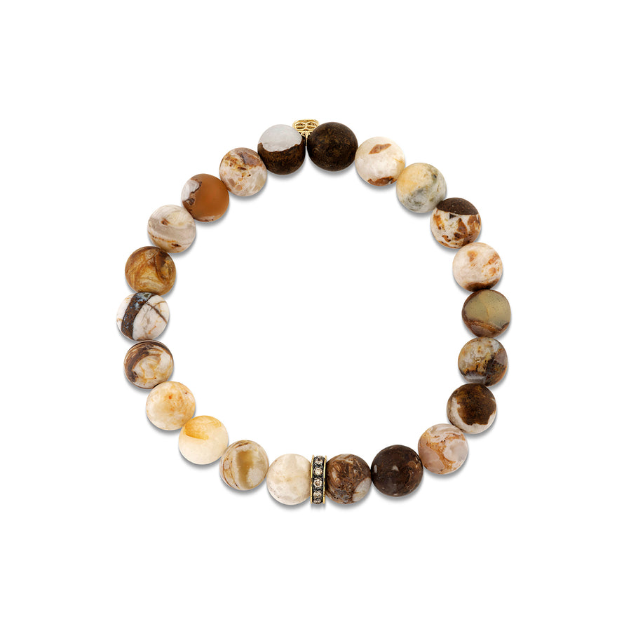 Gold & Brown Diamond Eternity Rondelle on Opal - Sydney Evan Fine Jewelry