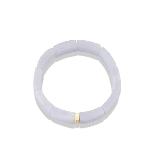 Gold & Diamond Small Single Row Pave Spacer on Blue Lace Agate