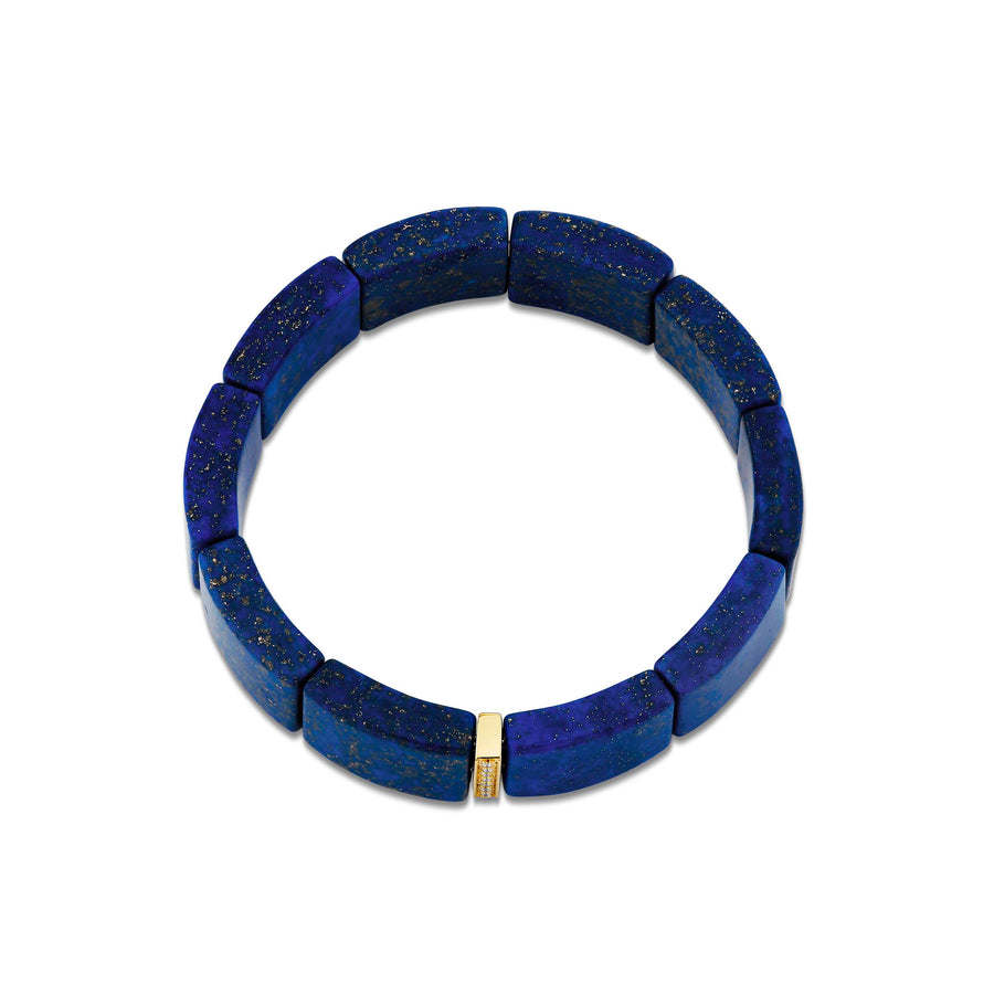 Gold & Diamond Single Row Spacer On Lapis - Sydney Evan Fine Jewelry