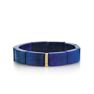 Gold & Diamond Single Row Spacer On Lapis - Sydney Evan Fine Jewelry