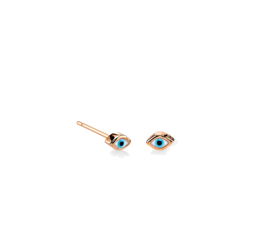 Gold Mini Enamel Eye Stud