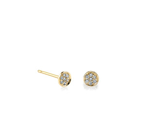 Kids Collection Gold & Diamond Pave Tiny Disc Stud - Sydney Evan Fine Jewelry
