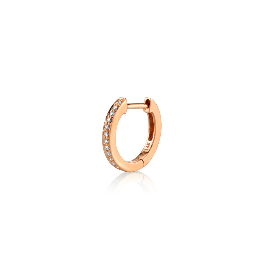 Gold & Pavé Diamond 9mm Huggie Hoops - Sydney Evan Fine Jewelry