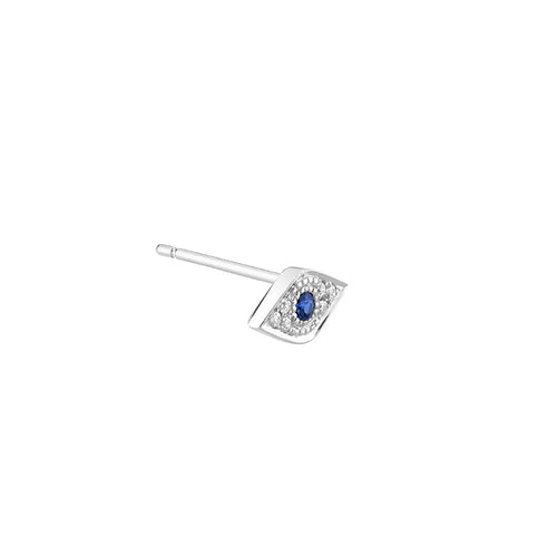 Gold & Diamond Mini Eye with Sapphire Stud