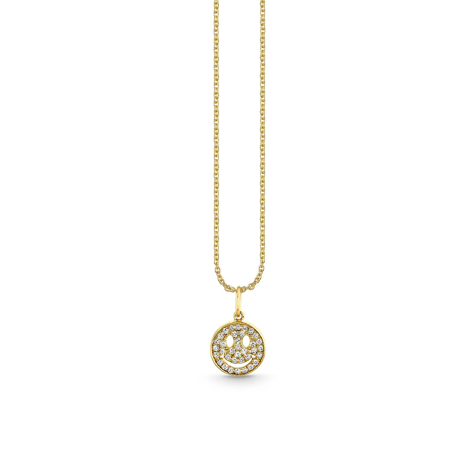 & Diamond Small Happy Face Charm