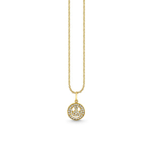 Gold & Diamond Small Happy Face Charm - Sydney Evan Fine Jewelry