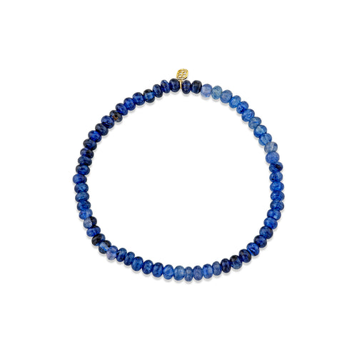 4mm Blue Sapphire Smooth Rondelle Bracelet