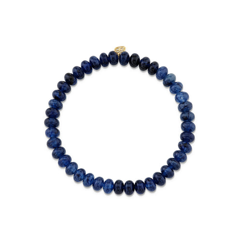 6mm Blue Sapphire Smooth Rondelle Bracelet