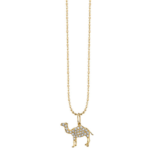 Gold & Diamond Pave Camel Charm