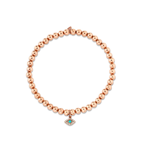 Rose Gold & Diamond Eye on Rose Gold Beads