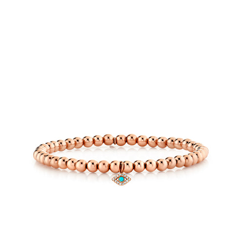Rose Gold & Diamond Eye on Rose Gold Beads