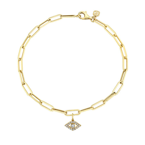 Gold & Diamond Medium Bezel Eye Anklet