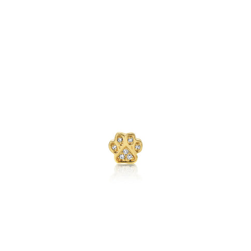 Gold & Diamond Mini Paw Stud