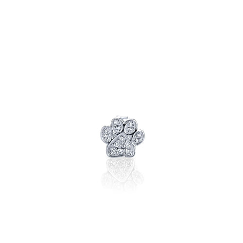Gold & Diamond Small Paw Stud