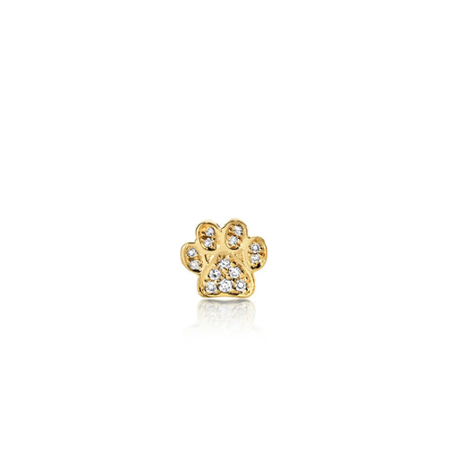 Gold & Diamond Small Paw Stud