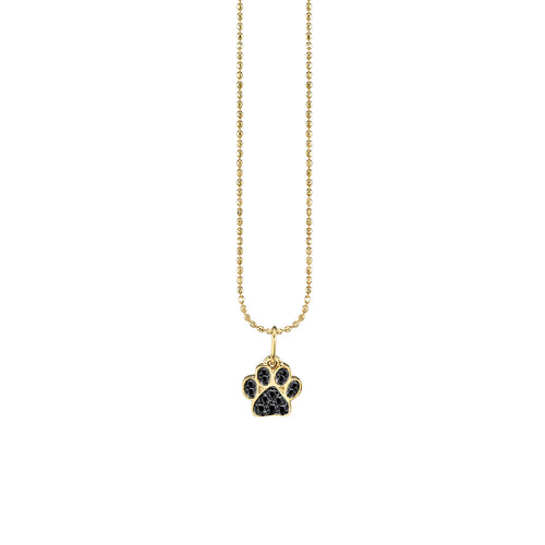 Gold & Diamond Small Paw Print Charm