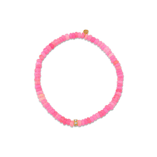 Gold & Diamond Rondelle on Opal