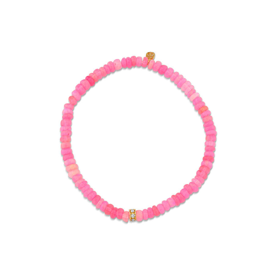 Gold & Diamond Rondelle on Opal - Sydney Evan Fine Jewelry