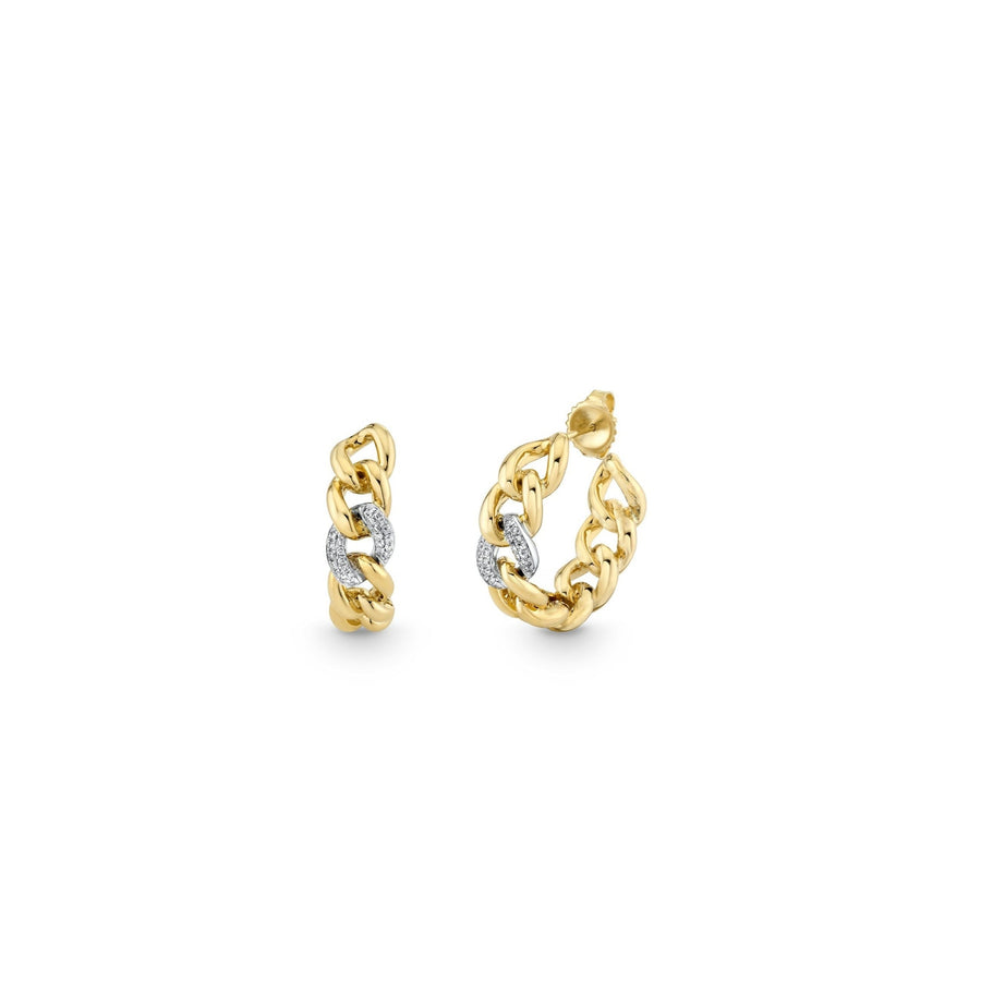 Gold & Diamond Small Link Hoop - Sydney Evan Fine Jewelry