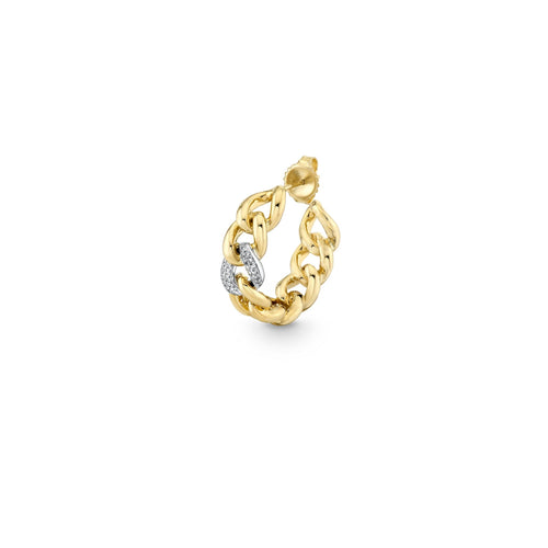 Gold & Diamond Small Link Hoop