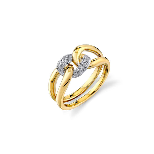 Gold & Diamond Small Link Ring
