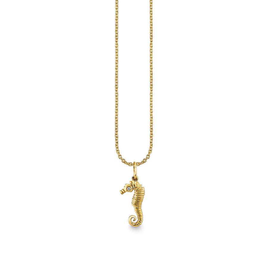 Gold & Diamond Small Seahorse Charm - Sydney Evan Fine Jewelry