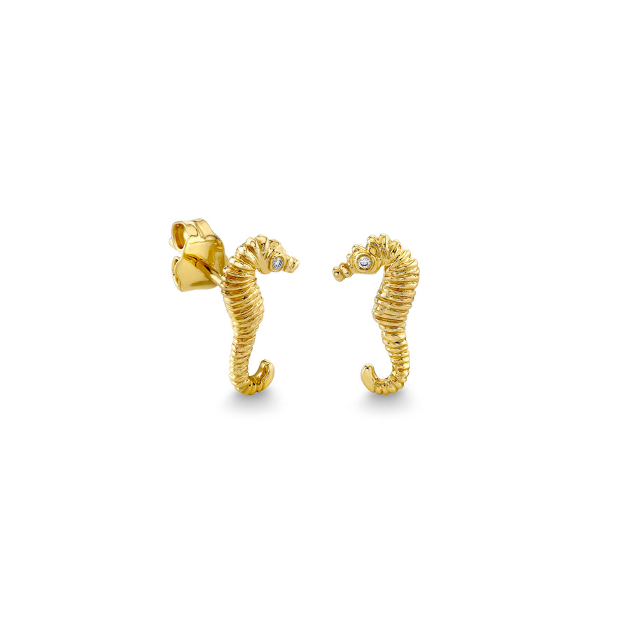 Gold & Diamond Seahorse Stud - Sydney Evan Fine Jewelry