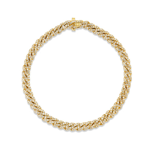 Gold & Diamond Thin Link Bracelet