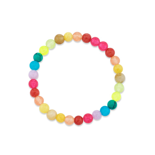 6mm Rainbow Jade Smooth Round Bracelet