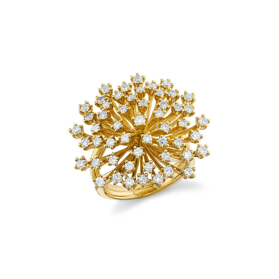 Gold & Diamond Large Burst Flower Ring - Sydney Evan Fine Jewelry