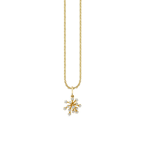 Gold & Diamond Small Burst Flower Charm
