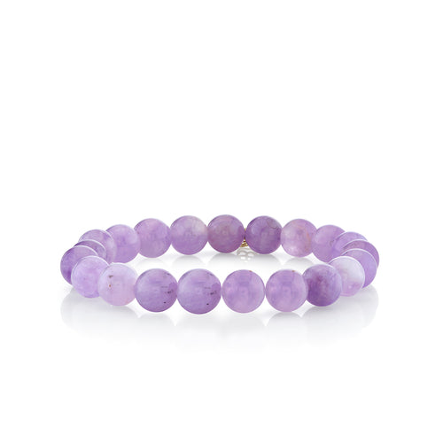 8mm Lavender Amethyst Smooth Round Bracelet