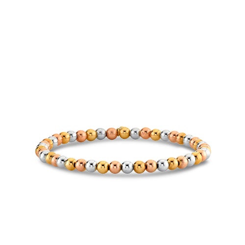 4mm 14k Tri Tone Beaded Bracelet
