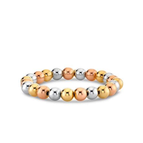 8mm 14k Tri Tone Beaded Bracelet
