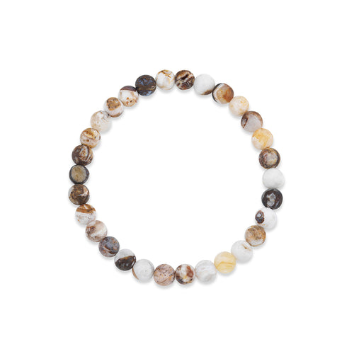 6mm Matte Wooden Opal Smooth Round Bracelet