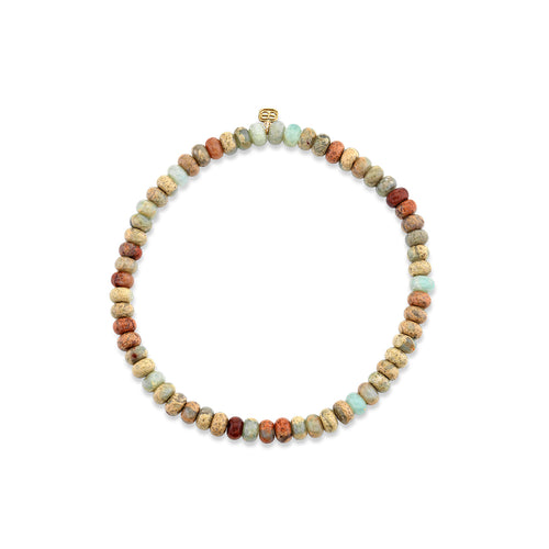4mm Snakeskin Jasper Smooth Rondelle Bracelet