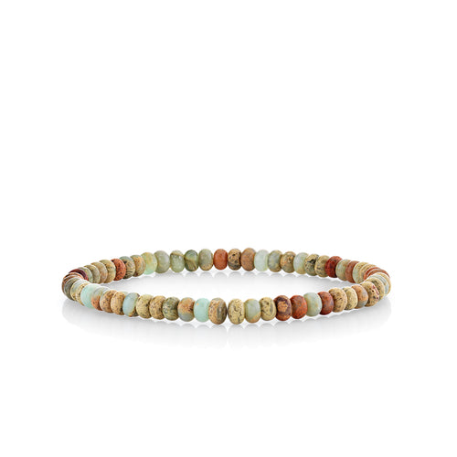 4mm Snakeskin Jasper Smooth Rondelle Bracelet