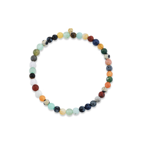 4mm Multi Semi-Precious Smooth Round Bracelet