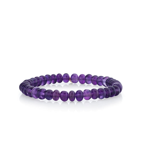 5mm Amethyst Smooth Rondelle Bracelet