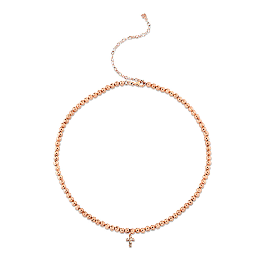Rose Gold & Diamond Cross Necklace - Sydney Evan Fine Jewelry