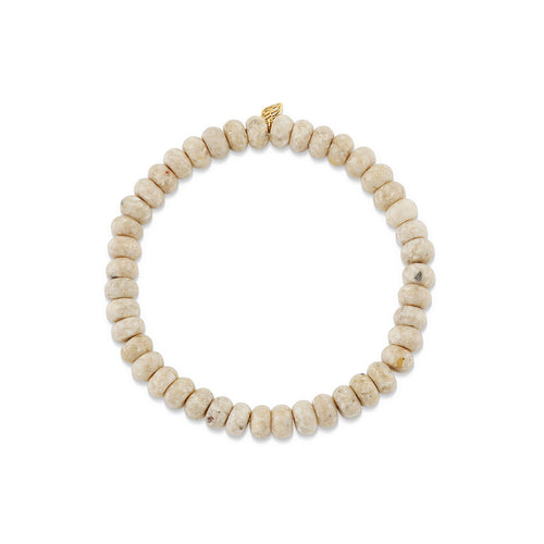 6mm Cream Jasper Smooth Rondelle Bracelet