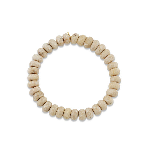 8mm Cream Jasper Smooth Rondelle Bracelet