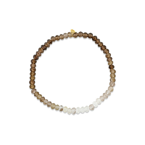 4mm Shaded Smokey Quartz Faceted Rondelle Bracelet