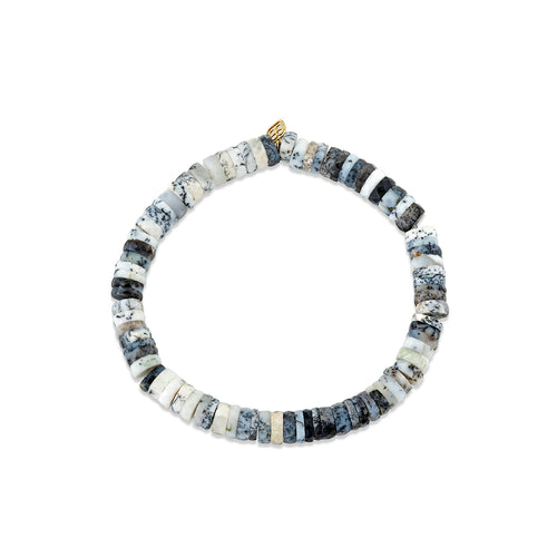 6mm Dendrite Opal Faceted Tyre Bracelet