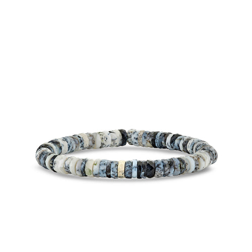 6mm Dendrite Opal Faceted Tyre Bracelet