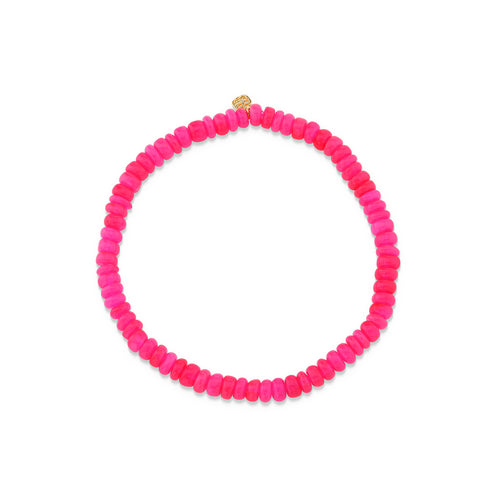 4mm Hot Pink Ethiopian Opal Smooth Rondelle Bracelet