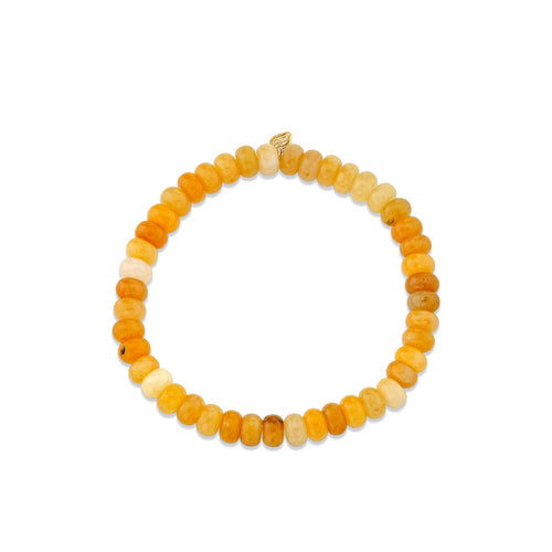 6mm Honey Jade Smooth Rondelle Bracelet