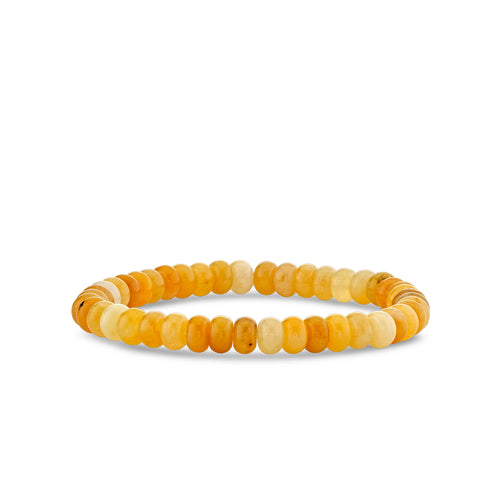 6mm Honey Jade Smooth Rondelle Bracelet