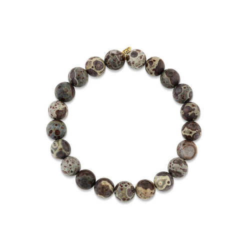 8mm Chocolate Ocean Jasper Smooth Round Bracelet