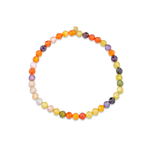 4mm Multi Color CZ Faceted Round Bracelet